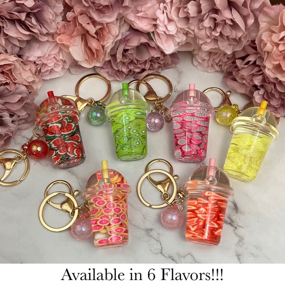 Boho Chic Dragon Fruit Infused Water Drink Keychain Charm - Picture 16 of 17